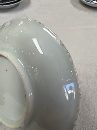 17 Chinese blue and white cups and 22 saucers, Kangxi/Yongzheng