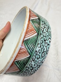A Chinese famille verte jar and cover with narrative design, 19th C.