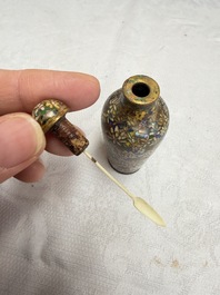 A collection of 12 Chinese cloisonn&eacute; snuff bottles with floral design, 19/20th C.
