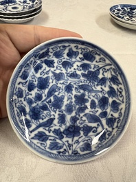 17 Chinese blue and white cups and 22 saucers, Kangxi/Yongzheng