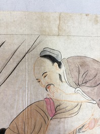 Chinese school: 11 erotic paintings, ink and colour on paper, dated 1904