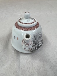 A group of three Chinese famille rose vases, a bitong, a covered teapot and a Buddha, Yongzheng, Qianlong and Xue Changsen 薛長森 marks, 19/20th C.