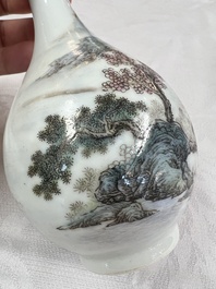 A group of three Chinese famille rose vases, a bitong, a covered teapot and a Buddha, Yongzheng, Qianlong and Xue Changsen 薛長森 marks, 19/20th C.