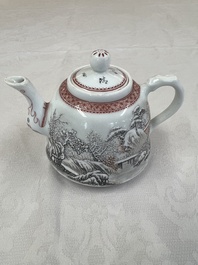 A group of three Chinese famille rose vases, a bitong, a covered teapot and a Buddha, Yongzheng, Qianlong and Xue Changsen 薛長森 marks, 19/20th C.
