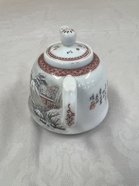A group of three Chinese famille rose vases, a bitong, a covered teapot and a Buddha, Yongzheng, Qianlong and Xue Changsen 薛長森 marks, 19/20th C.