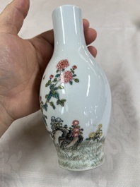A group of three Chinese famille rose vases, a bitong, a covered teapot and a Buddha, Yongzheng, Qianlong and Xue Changsen 薛長森 marks, 19/20th C.