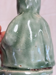 A Chinese Longquan celadon Guanyin, Republic
