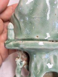 A Chinese Longquan celadon Guanyin, Republic