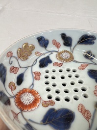 A rare Japanese Imari container or stand with floral design, Edo, early 18th C.