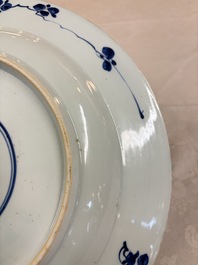 A large Chinese blue and white armorial dish with the arms of Pelgrom for the Dutch market, Kangxi