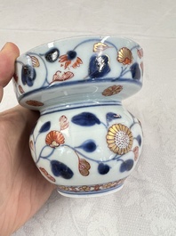 A rare Japanese Imari container or stand with floral design, Edo, early 18th C.