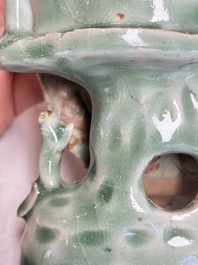 A Chinese Longquan celadon Guanyin, Republic