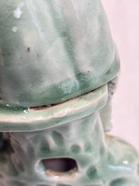 A Chinese Longquan celadon Guanyin, Republic