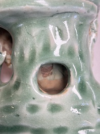 A Chinese Longquan celadon Guanyin, Republic