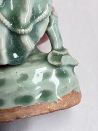 A Chinese Longquan celadon Guanyin, Republic