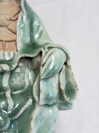 A Chinese Longquan celadon Guanyin, Republic