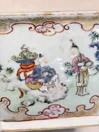 A Chinese Canton famille rose hexagonal tureen and cover, Qianlong