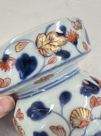 A rare Japanese Imari container or stand with floral design, Edo, early 18th C.