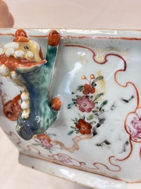 A Chinese Canton famille rose hexagonal tureen and cover, Qianlong