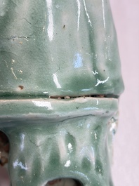 A Chinese Longquan celadon Guanyin, Republic