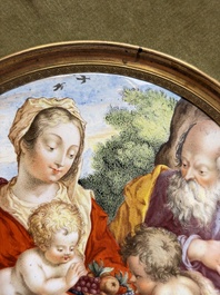 A fine circular 'Madonna and Child with the Infant St. John' enamel plaque after Sadeler, probably Blois, France, 17th C.