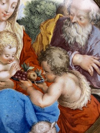 A fine circular 'Madonna and Child with the Infant St. John' enamel plaque after Sadeler, probably Blois, France, 17th C.