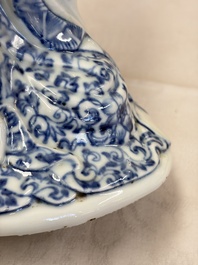 A Chinese blue and white 'Guanyin and child' group, Qianlong
