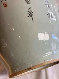 A pair of Chinese qianjiang cai 'Antiquities' vases, signed workshop of Qingyun 慶雲, 19/20th C.
