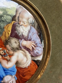 A fine circular 'Madonna and Child with the Infant St. John' enamel plaque after Sadeler, probably Blois, France, 17th C.