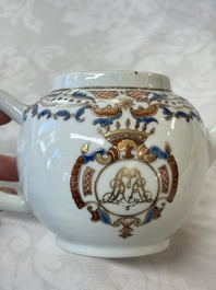 A Chinese armorial export 12-piece tea service with crowned monograms, Qianlong