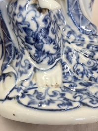 A Chinese blue and white 'Guanyin and child' group, Qianlong