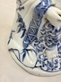 A Chinese blue and white 'Guanyin and child' group, Qianlong