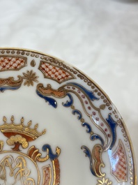 A Chinese armorial export 12-piece tea service with crowned monograms, Qianlong