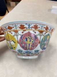 A Chinese famille rose 'Baragon Tumed' bowl, Baragon Tumed mark, Republic
