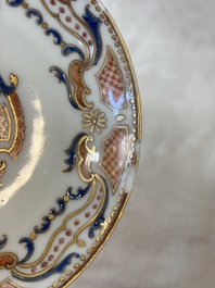 A Chinese armorial export 12-piece tea service with crowned monograms, Qianlong