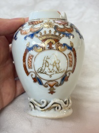 A Chinese armorial export 12-piece tea service with crowned monograms, Qianlong