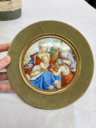 A fine circular 'Madonna and Child with the Infant St. John' enamel plaque after Sadeler, probably Blois, France, 17th C.