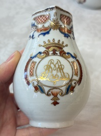 A Chinese armorial export 12-piece tea service with crowned monograms, Qianlong