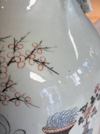 A pair of Chinese qianjiang cai 'Antiquities' vases, signed workshop of Qingyun 慶雲, 19/20th C.