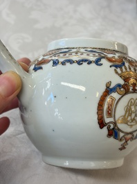 A Chinese armorial export 12-piece tea service with crowned monograms, Qianlong