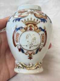 A Chinese armorial export 12-piece tea service with crowned monograms, Qianlong