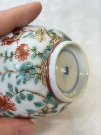 Four Chinese famille verte cups and seven saucers, 19th C.