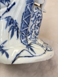 A Chinese blue and white 'Guanyin and child' group, Qianlong