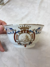 A Chinese armorial export 12-piece tea service with crowned monograms, Qianlong
