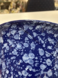 A Nevers white-splashed blue-ground '&agrave; la bougie' bowl, France, late 17th C.
