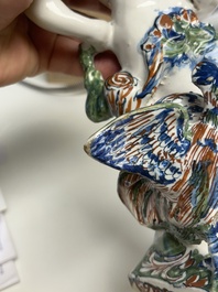 An important pair of polychrome Dutch Delft cashmere palette figures of Diana and Mercury, dated 172(?)