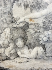 Attributed to Pierre-Paul Prud'hon (1758-1823): 'Naissance du Roi de Rome', pencil on paper, 19th C.