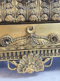 A gilt-bronze 'Oriental Beauty Reclining on a Lion Skin' mantel clock, France, first quarter 19th C.