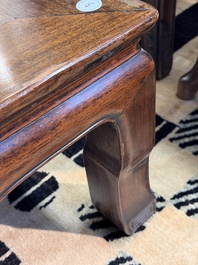 A Chinese nanmu square low table, 19th C.