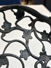 A large Chinese archaistic bronze 'Dragon' stand, Ming